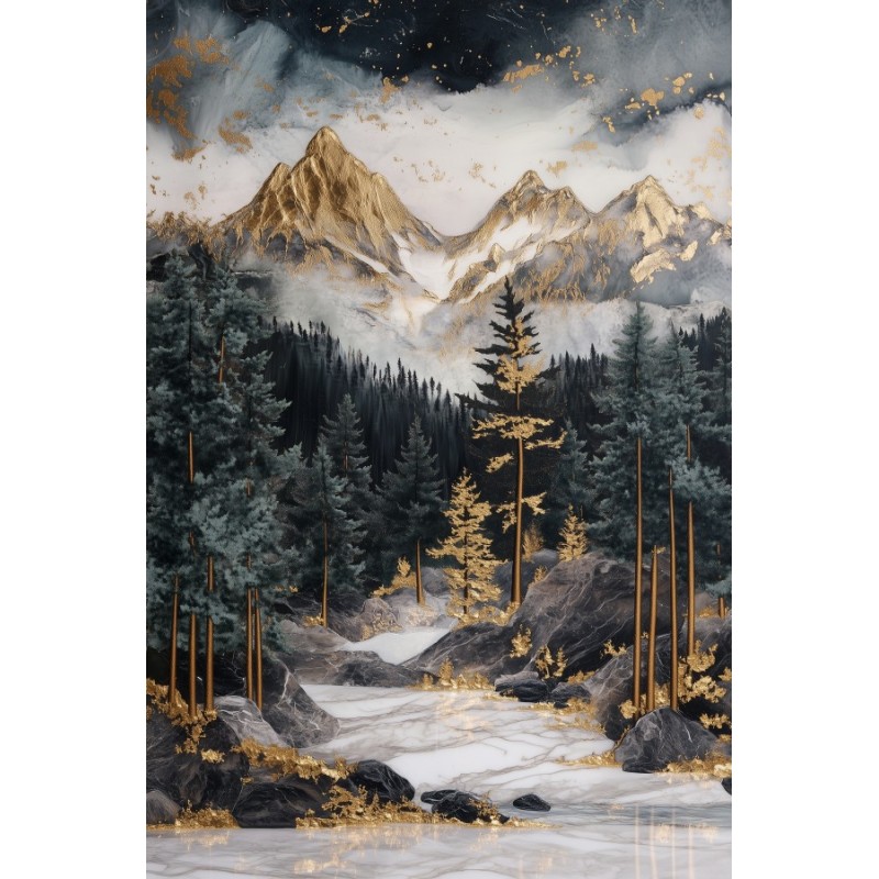  Obraz na płótnie 60x90 cm Złote góry