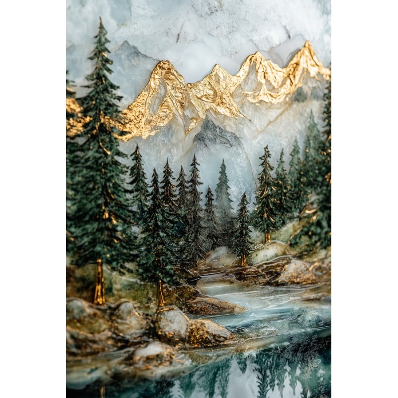  Obraz na płótnie 60x90 cm Złote góry