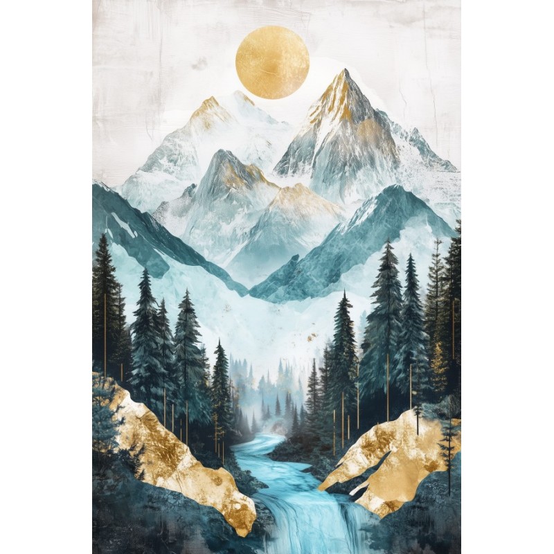  Obraz na płótnie 60x90 cm Złote góry