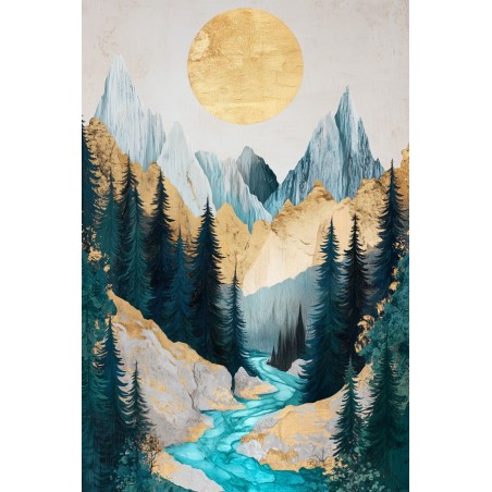  Obraz na płótnie 60x90 cm Złote góry