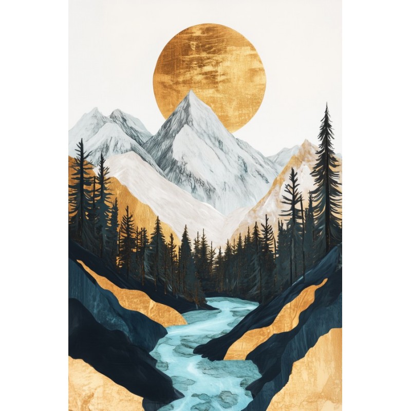  Obraz na płótnie 60x90 cm Złote góry