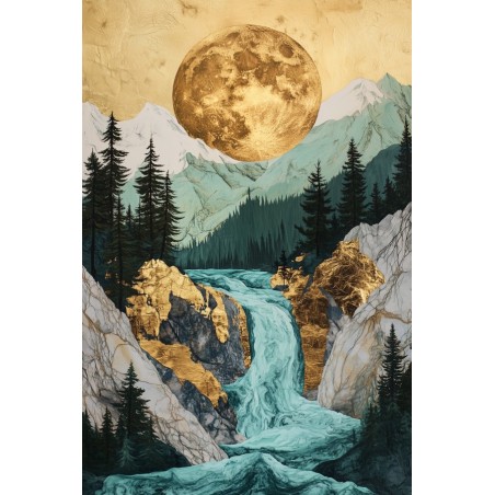  Obraz na płótnie 60x90 cm Złote góry