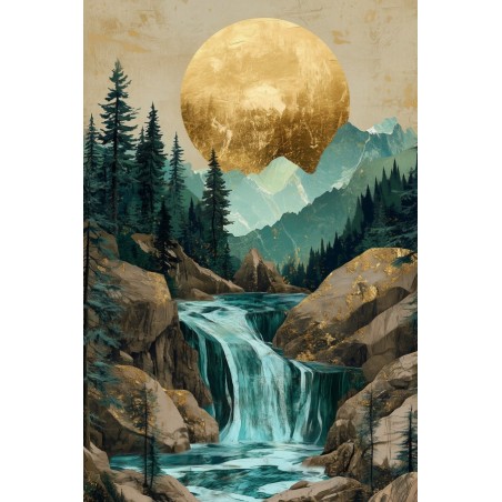  Obraz na płótnie 60x90 cm Złote góry