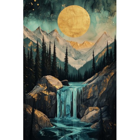  Obraz na płótnie 60x90 cm Złote góry