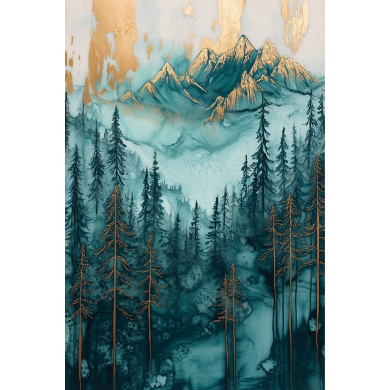  Obraz na płótnie 60x90 cm Złote góry