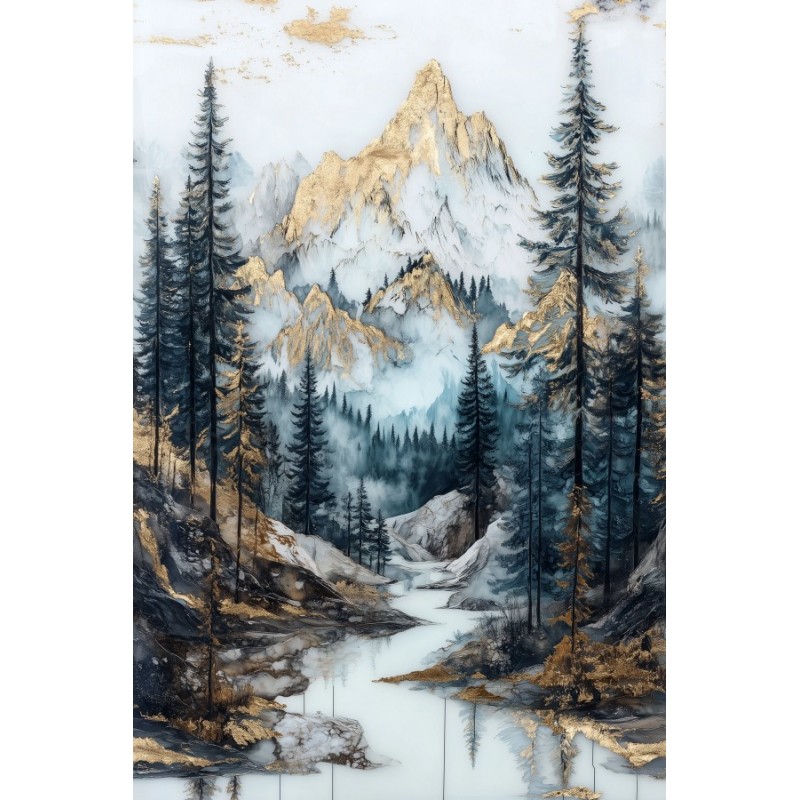  Obraz na płótnie 60x90 cm Złote góry