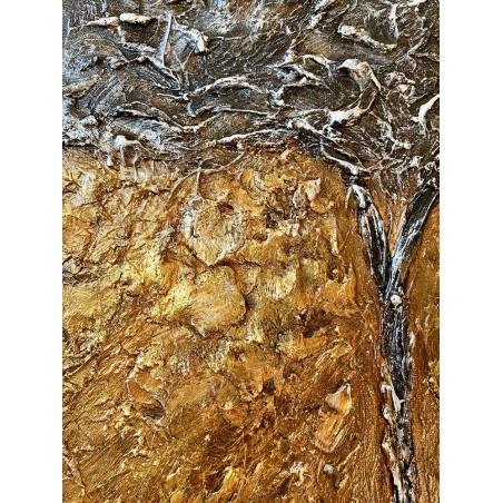  Obraz ręcznie malowany 30x40 cm Złote drzewo
