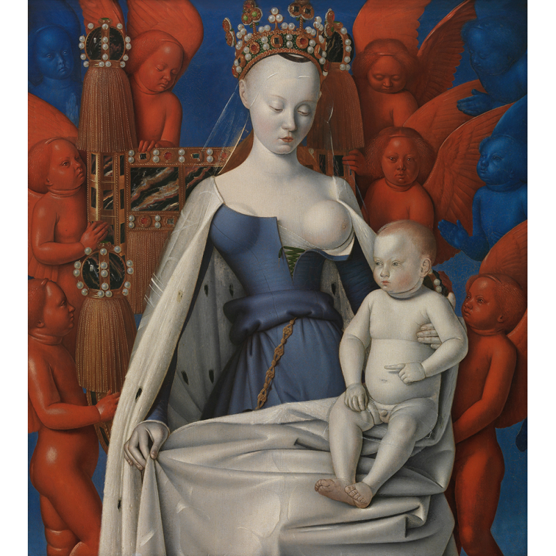  Obraz na płótnie Jean Fouquet Madonna z dzieciątkiem otoczona przez anioły 50x55 cm
