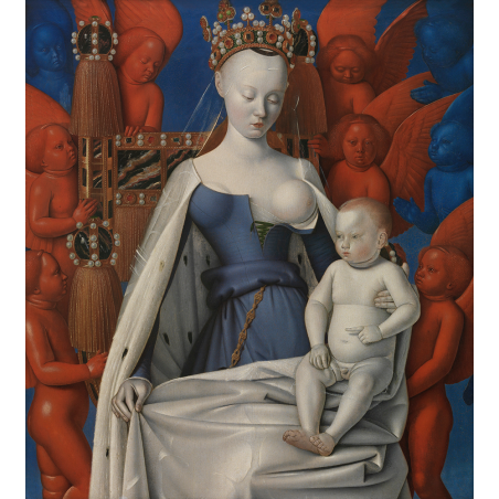  Obraz na płótnie Jean Fouquet Madonna z dzieciątkiem otoczona przez anioły 50x55 cm