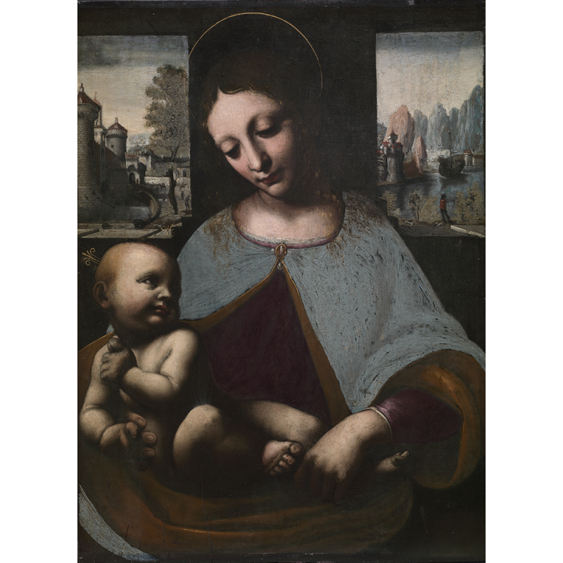  Obraz ręcznie malowany Leonardo da Vinci Matka Boska z dzieciątkiem