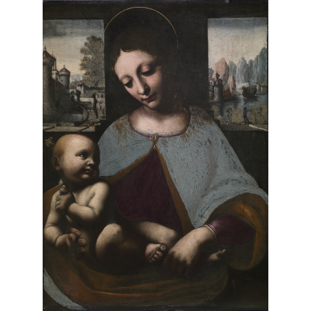  Obraz ręcznie malowany Leonardo da Vinci Matka Boska z dzieciątkiem