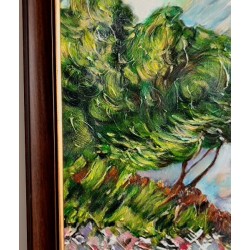  Obraz ręcznie malowany Claude Moneta Mentona widziana z Cap Martin w ramie D3235gor 3cm