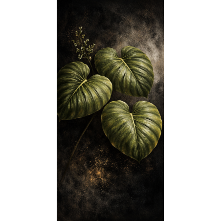  Obraz ręcznie malowany na płótnie Filodendron naturalna harmonia 50x100 cm