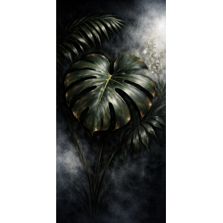  Obraz ręcznie malowany na płótnie Monstera botaniczna głębia 50x100 cm