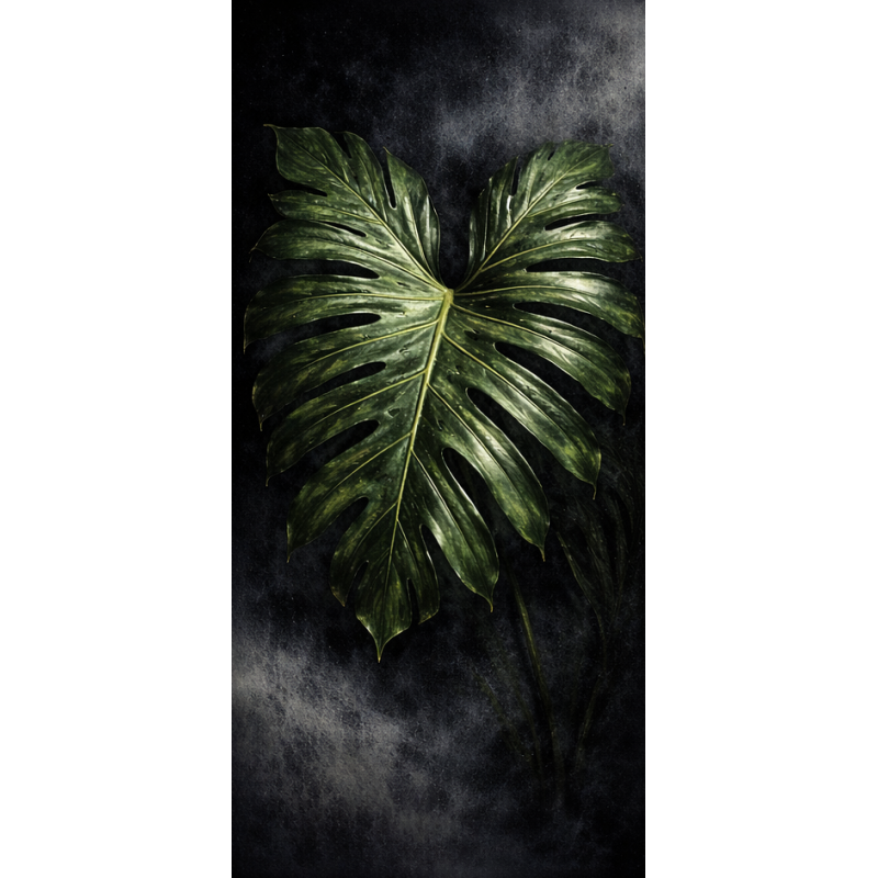  Obraz ręcznie malowany na płótnie Monstera botaniczna głębia 50x100 cm