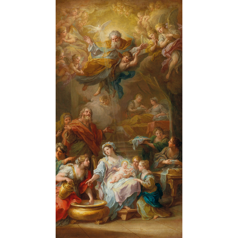  Obraz na płótnie Sebastiano Conca Narodzenie Najświętszej Maryi Panny 50x110 cm
