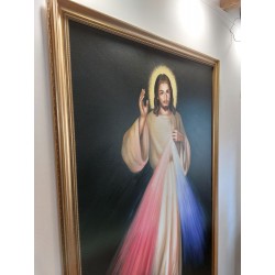  Obraz ręcznie malowany Jezu Ufam Tobie w ramie D9160zwi