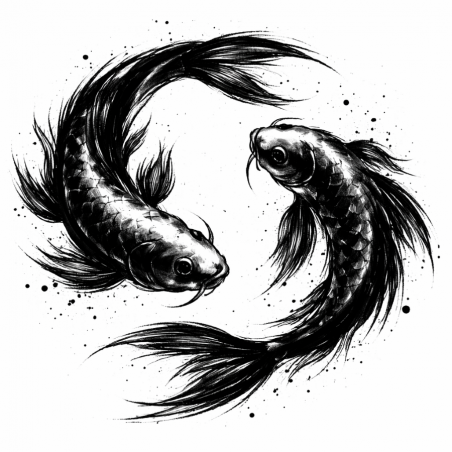  Obraz ręcznie malowany na płótnie Znak Zodiaku Ryby