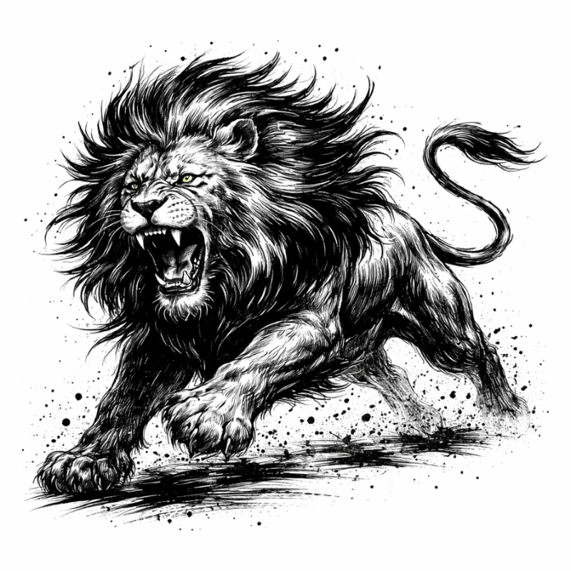  Obraz ręcznie malowany na płótnie Znak Zodiaku Lew