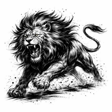 Obraz ręcznie malowany na płótnie Znak Zodiaku Lew