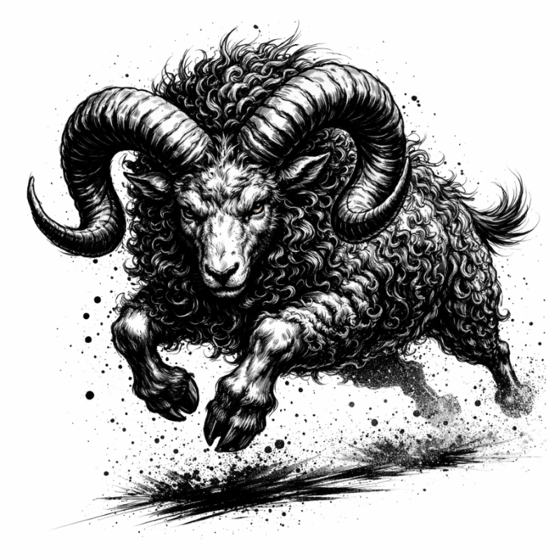  Obraz ręcznie malowany na płótnie Znak Zodiaku Baran