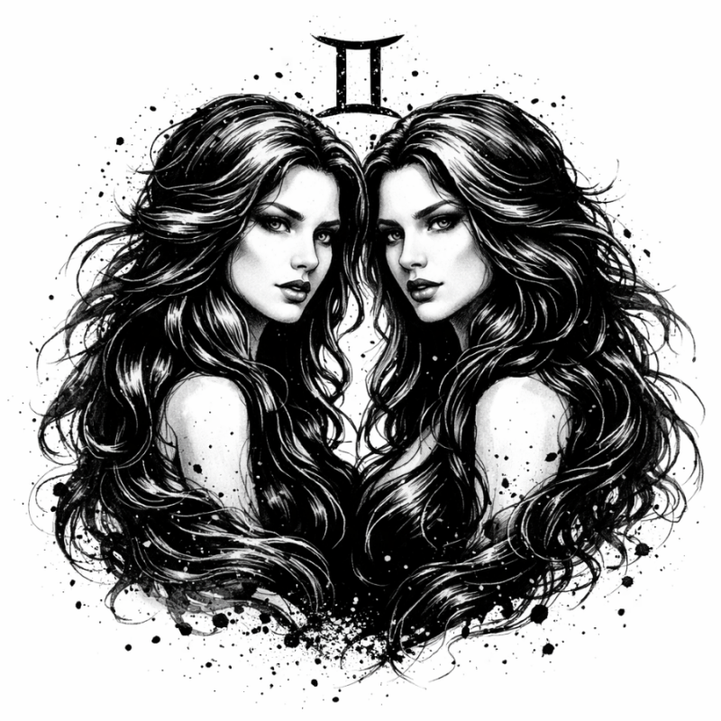  Obraz ręcznie malowany na płótnie Znak Zodiaku Bliźnięta