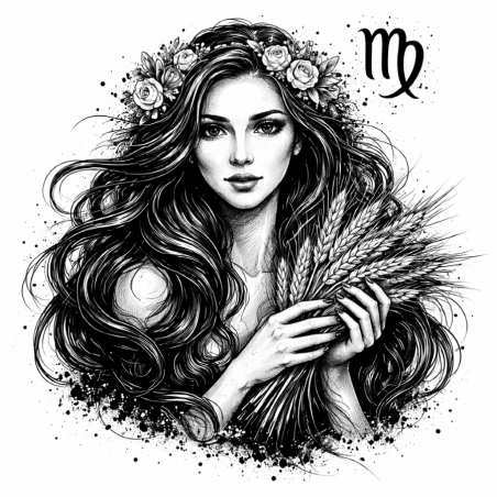  Obraz ręcznie malowany na płótnie Znak Zodiaku Panna