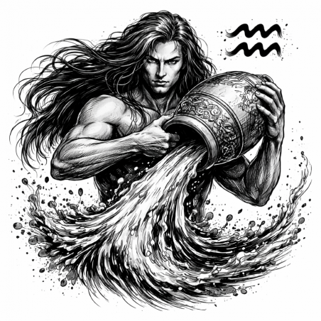  Obraz ręcznie malowany na płótnie Znak Zodiaku Wodnik