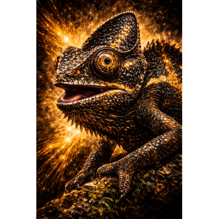  Obraz ręcznie malowany na płótnie Kameleon