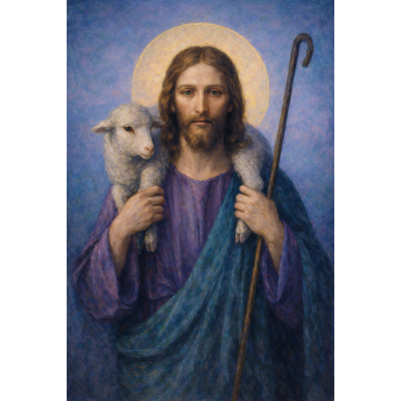  Obraz na płótnie Jezus Chrystus z barankiem
