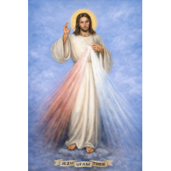  Obraz ręcznie malowany z Jezusem Chrystusem Jezu Ufam Tobie