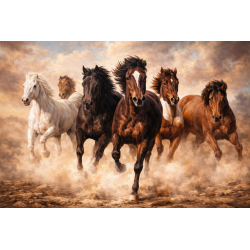  Obraz ręcznie malowany na płótnie Konie galop wolności