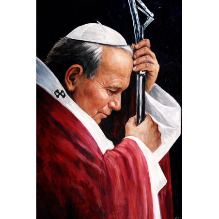  Obraz ręcznie malowany Papież Jan Paweł II