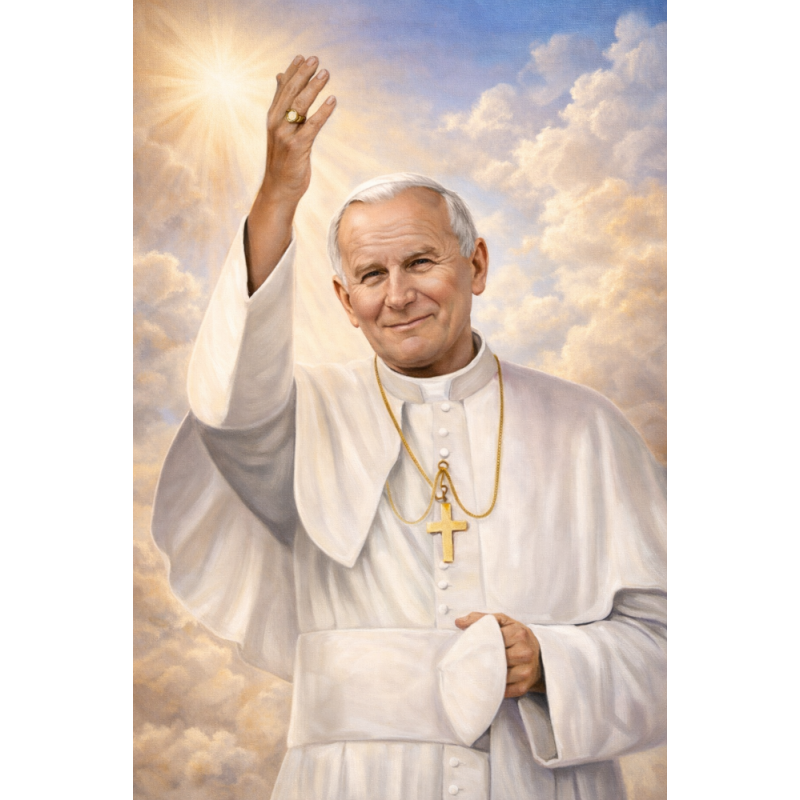  Obraz ręcznie malowany Papież Jan Paweł II