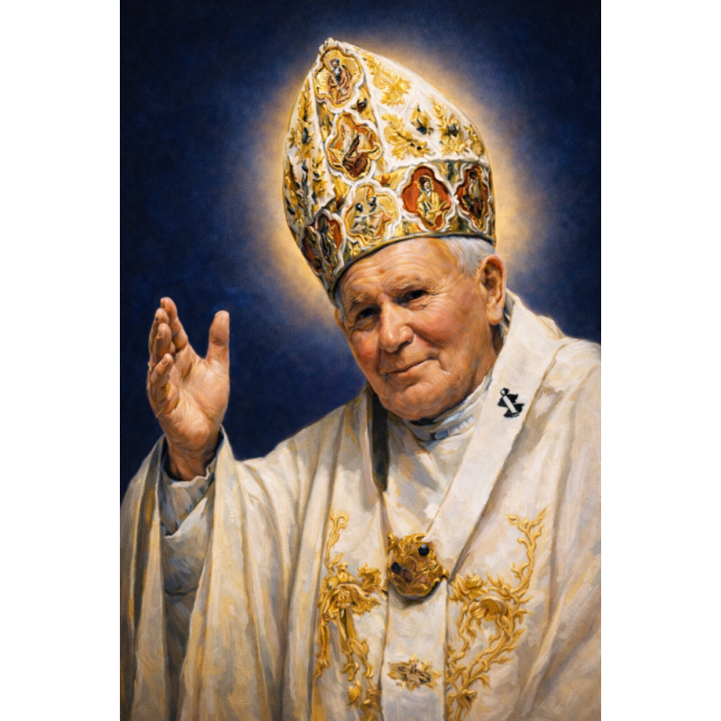  Obraz ręcznie malowany Papież Jan Paweł II
