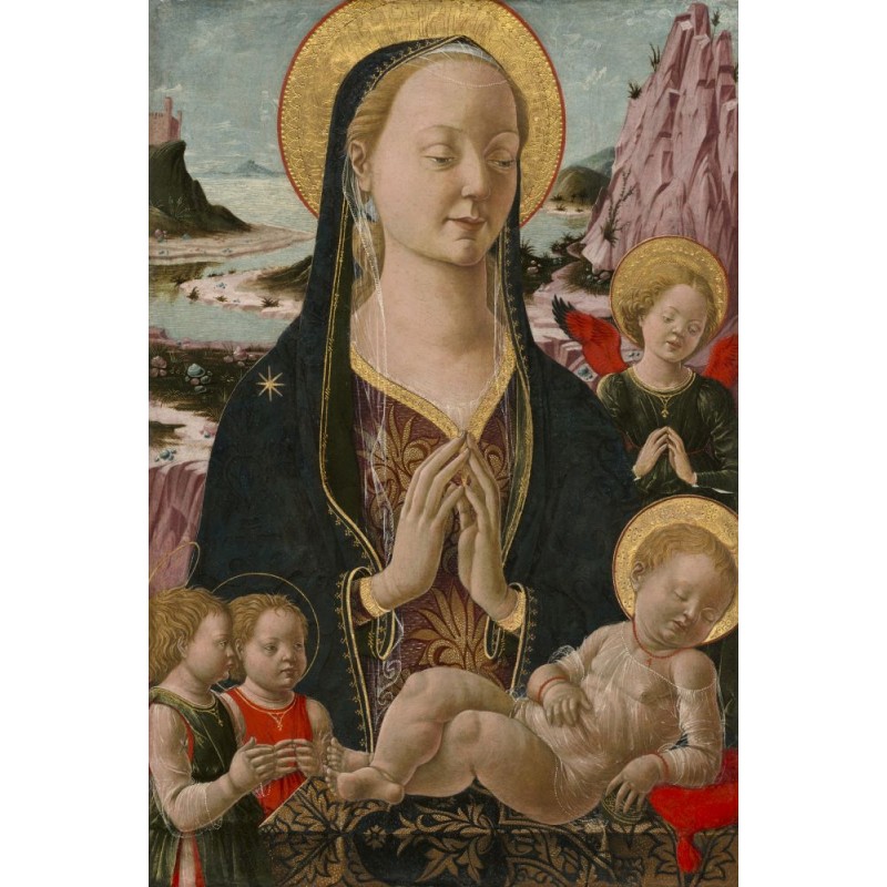  Obraz na płótnie Ferrarese 15th Century Madonna z dzieciątkiem i aniołami 60x90 cm