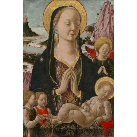  Obraz na płótnie Ferrarese 15th Century Madonna z dzieciątkiem i aniołami 60x90 cm