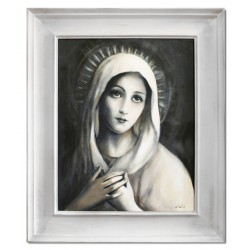  Obraz Matki Boskiej 56x66 cm obraz olejny na płótnie obraz czarno-biały