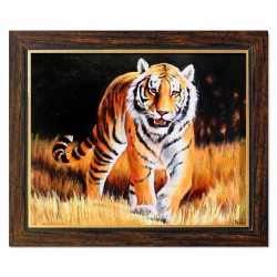  Obraz olejny ręcznie malowany 53x64cm Tygrys