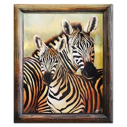  Obraz olejny ręcznie malowany 53x64cm Zebra