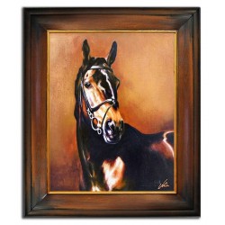  Obraz olejny ręcznie malowany 53x63cm Konie