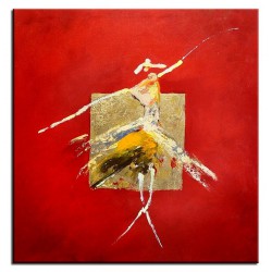  Obraz olejny ręcznie malowany 60x60cm Abstrakcja w tańcu