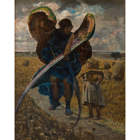  Obraz na płótnie 40x50 cm Jacek Malczewski Podążając za Aniołem 1901