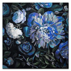  Obraz olejny ręcznie malowany Kwiaty 60x60cm