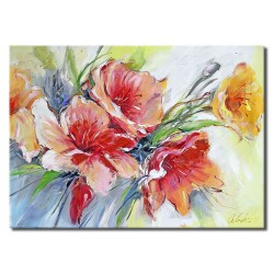  Obraz olejny ręcznie malowany Kwiaty 50x70cm