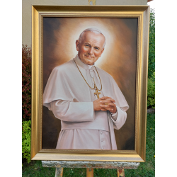  Obraz malowany Papież Jan Paweł II w ramie D9160zwi