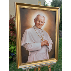  Obraz malowany Papież Jan Paweł II w ramie D9160zwi
