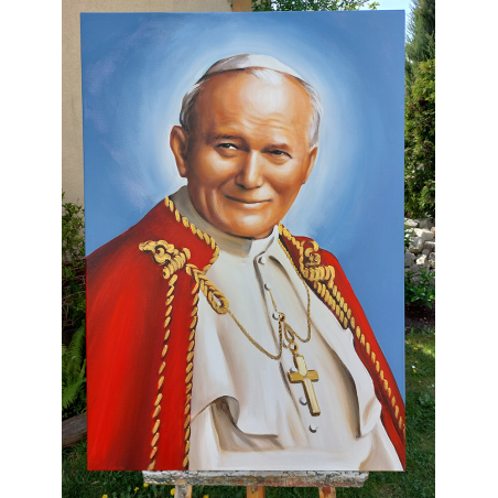  Obraz ręcznie malowany Papież Jan Paweł II