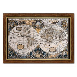  Obraz na płótnie Mapa Świata w pięknej ramie 72x102cm
