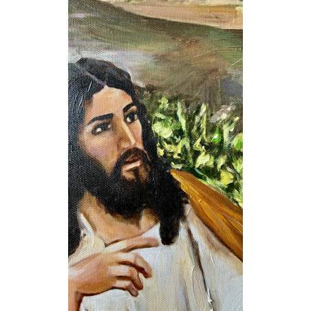  Obraz ręcznie malowany Jezus Chrystus i Samarytanka Henryk Siemiradzki 80x120 cm rama D4070sdr